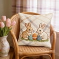 thumbnail image 4 of Easter Pillowcase Set 18 in x 18 in Sofa Cushion Cover with Concealed Zipper and Holiday Rabbit Egg Print, 4 of 6