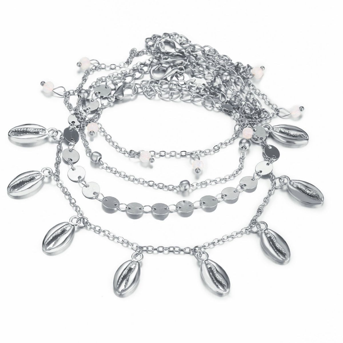 thick silver anklets