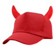 thumbnail image 2 of ZDNIXIAN Devil Horn Baseball Cap, 3D Plush Horn Decor Solid Color Adjustable Costume Hat, Lightweight Structured Crown Unisex Holiday Party Accessory, 2 of 4