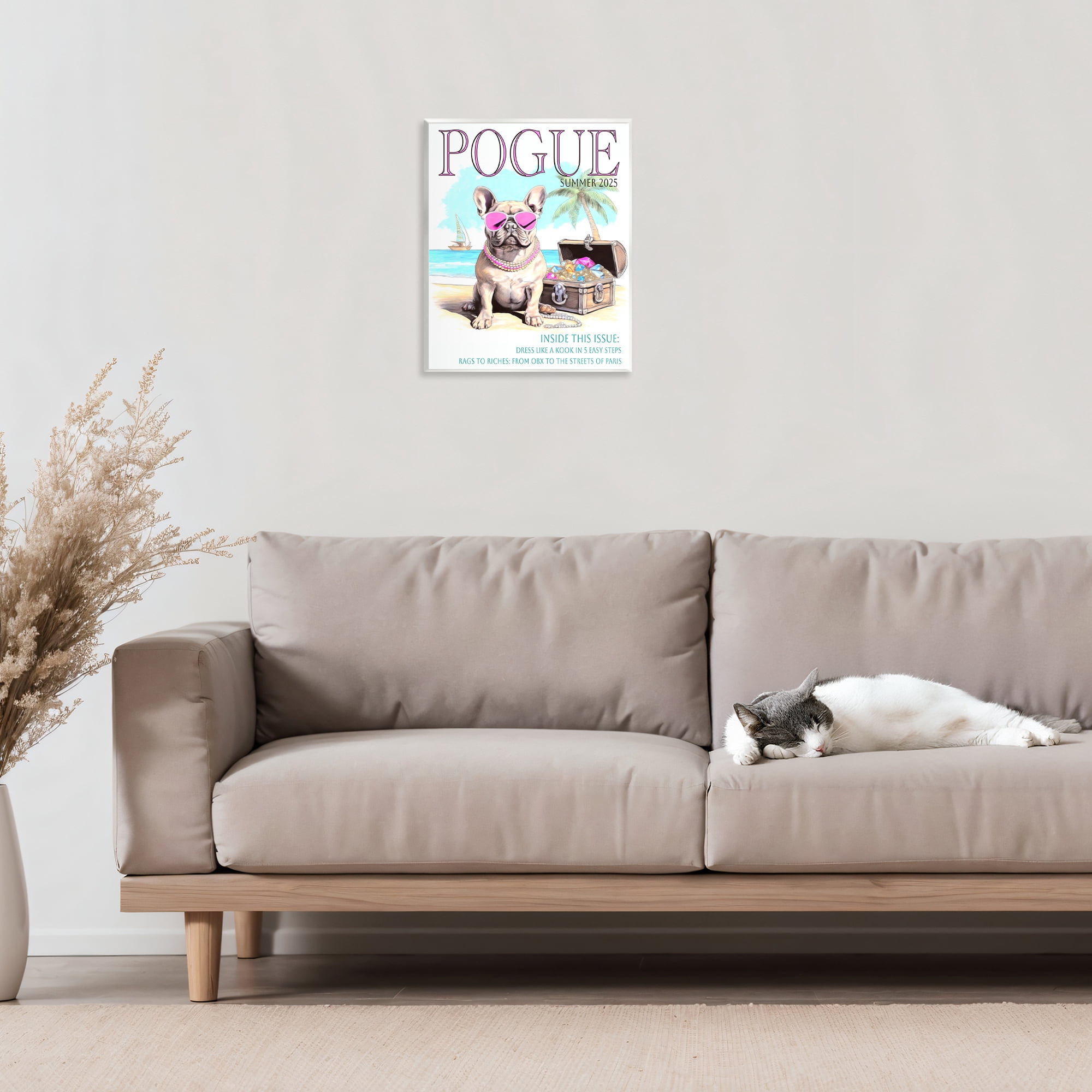 Stupell Industries Pogue Summer Dog Fashion Wall Plaque Art, design by Grotto Studios