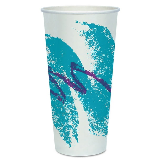 Solo Cup Company Jazz Design Double Sided Poly Paper 24 oz. Cold Cups