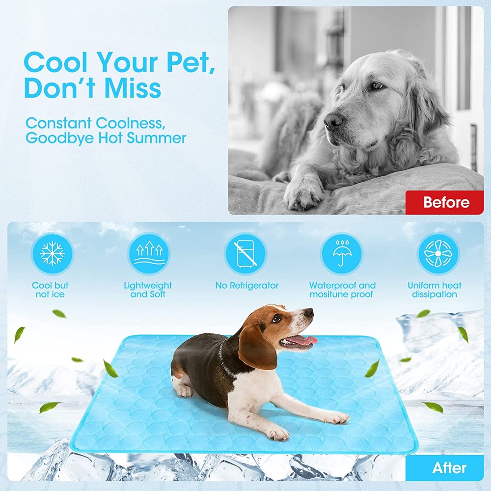 Pet Dog Summer Cooling Mats Large,Ice Blanket,Cats Bed, Mats For Dog,self cooling mat pad for kennels,crates,Portable & Washable Ice Silk Sleeping Pad,Tour Camping Massage - image 2 of 7
