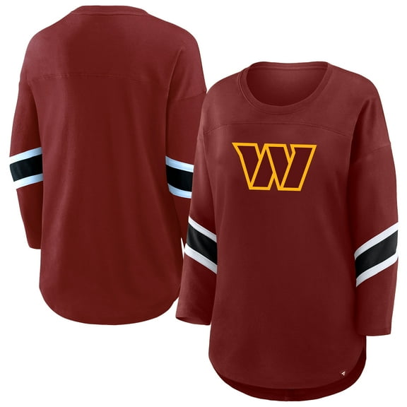 Women's Fanatics Burgundy Washington Commanders Plus Size Redzone 3/4-Sleeve Scoop Neck T-Shirt