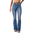 thumbnail image 2 of Tittly Jeans for Women Comfy Pants Women Women's Trendy Stretchy Flare Jeans Mid Denim Pants Sweatpants Women Lounge Pants Women Light Blue L, 2 of 6