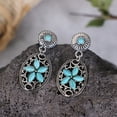 thumbnail image 3 of Zhuge Boho Turquoise Dangle Drop Earrings for Women, Ethnic Bohemian Vintage Hippie Jewelry Gift(Blue), 3 of 4