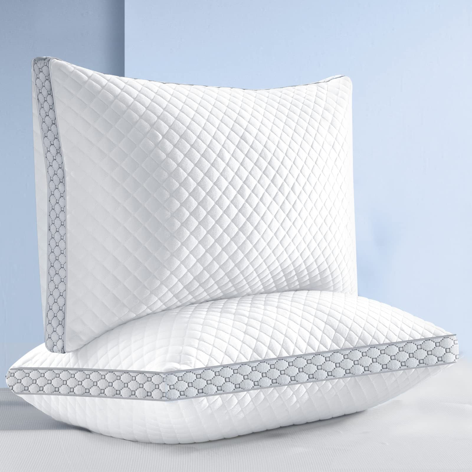 Bedstory 2 Pcs Queen Size Bed Pillows, Soft Hypoallergenic Down