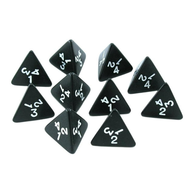 10x D4 Dices Dados de de números poliédricos de 4 para DND RPG Enseñanza de matemáticas familiar Suministros de Hugo Dados poliédricos