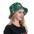 thumbnail image 5 of Kll Green Disco Lights Bucket Hat for Women Men Packable Travel Beach Sun Hat Outdoor Rave Accessories Reflective Fisherman Cap, 5 of 6