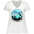 thumbnail image 3 of Inktastic Glacier National Park Montana Mountains Women's Plus Size V-Neck T-Shirt, 3 of 5