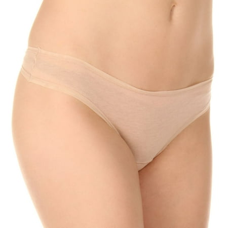 Women's fine lines 13RGS34 Pure Cotton Thong Panty (Skin