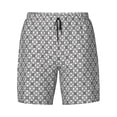 thumbnail image 4 of Lsque Mens Swim Trunks Gray Plaid Pattern - Bathing Suit Compression Liner - Beach Swim Shorts Swimwear - (S-3XL) - Stretch Quick Dry -Medium, 4 of 9