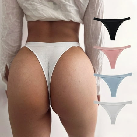 

Litie Women Solid Color Breathable Sweat Absorption Soft Cotton G-String Briefs