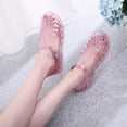 thumbnail image 6 of pwidon Women's Jelly Roman Sandals Closed Toe Adjustable Buckle Flat Slingback Summer Beach Pool Walking Shoes Pink 6, 6 of 7