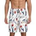 thumbnail image 1 of Balery Tulips Flowers Pantalones cortos de pijama de punto de algodón para hombre con cinturilla y bolsillos-XX-Large, 1 of 6