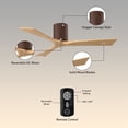 thumbnail image 5 of Matthews Fan Company IR3H-WN-LM-42 Irene 42" Walnut Hugger Ceiling Fan with 3 Light Maple Blades, Remote and Wall Control, Indoor/Outdoor Damp Rated, 5 of 6