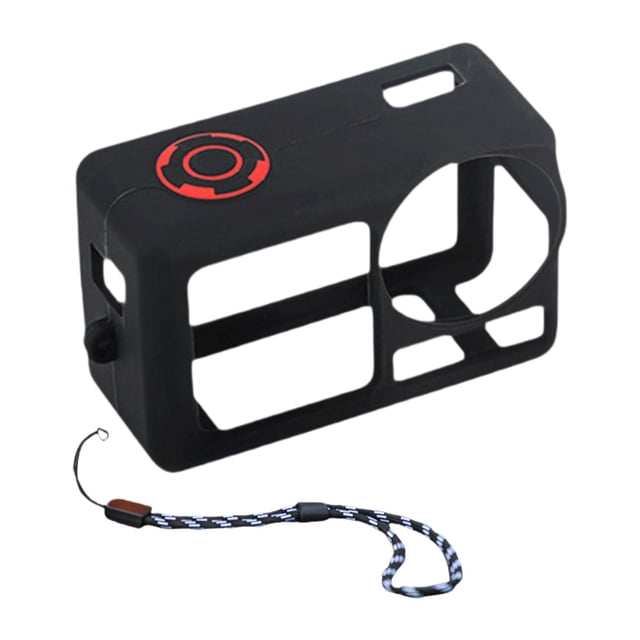 Manga de caja de silicona, caja de cámara, accesorios deportivos con cámaras con cordón, protector a prueba de choques, cubierta de silicona para negro