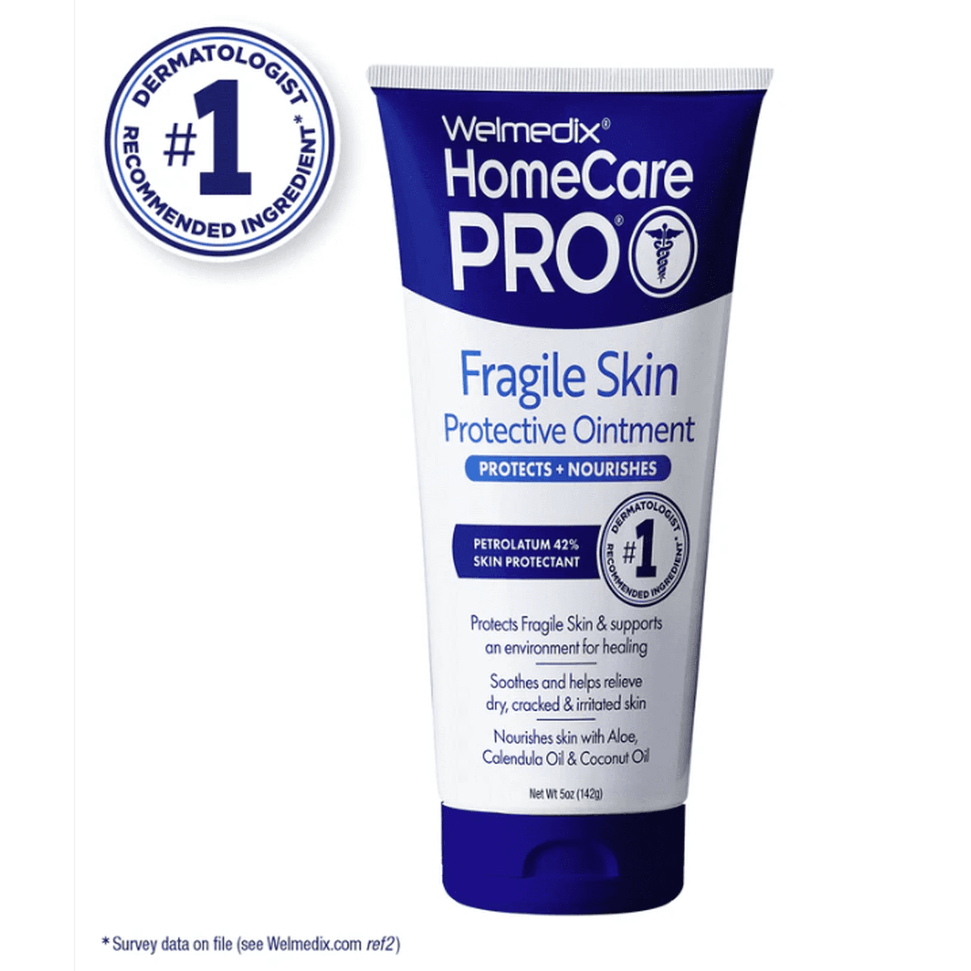 Welmedix HomeCare Pro Fragile Skin Protective Ointment Hospital Grade, Barrier Cream & Skin Protectant for Eczema, Bed Sores - 5 oz Tube (1 pack)