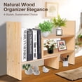 thumbnail image 2 of Natural Wooden Desktop Shelf Wood Caddy Desk Organizer Set (Beige), 2 of 8