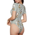 thumbnail image 3 of Lsque Dog Riding Skateboard Women's Crew Neck Short Sleeve Bodysuit Basic T Shirts Tops Onesie Adult Cute Pajama-XX-Large, 3 of 8