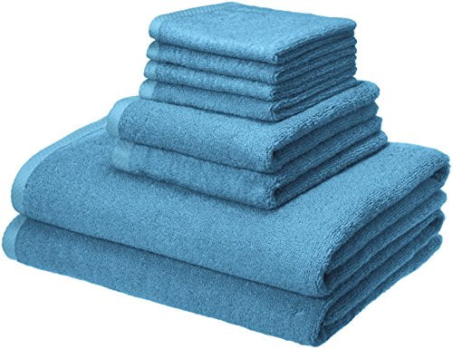 Photo 1 of Basics Quick-Dry, Luxurious, Soft, 100 Cotton Towels, Lake Blue- 8-Piece Set