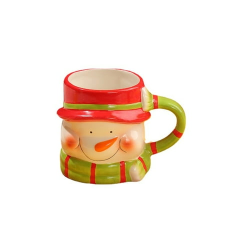 

Egebert Christmas Mug Ceramic Animal Cup Santa Claus Elk Couple Water Millk Coffee Tea Mug Snowman Penguin Creative Cartoon Gift (Size : 401-500ml Color : Snowman)