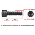 thumbnail image 6 of 14.9 grade cylindrical head Cup head hexagon socket screws M2X3(100PCS), 6 of 6