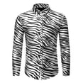 thumbnail image 1 of INSPIRE CHIC Big & Tall Men's Leopard Print Button Down Long Sleeve Shirt, 1 of 6
