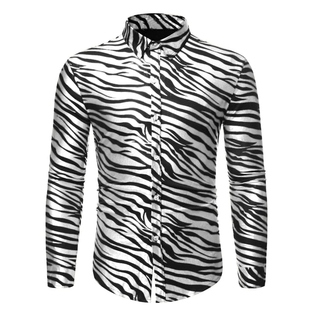 INSPIRE CHIC Big & Tall Men's Leopard Print Button Down Long Sleeve Shirt