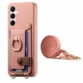 thumbnail image 2 of For Samsung Galaxy S26 5G 6.7" Phone Case Wallet With Card Holder,PU Leather Case,Ring Holder Kickstand Magnetic Protective Women Men Cover With Shoulder Strap,Pink,For Galaxy S26 (5G), 2 of 10