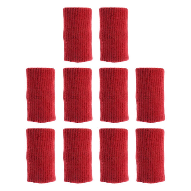 10 Uds. Sports Finger Brace Sleeves Support Wrap - Las Lesiones en Las Manos - para Mujeres Y Hombres , rojo Salvador Manga de férula para refuerzos para dedos