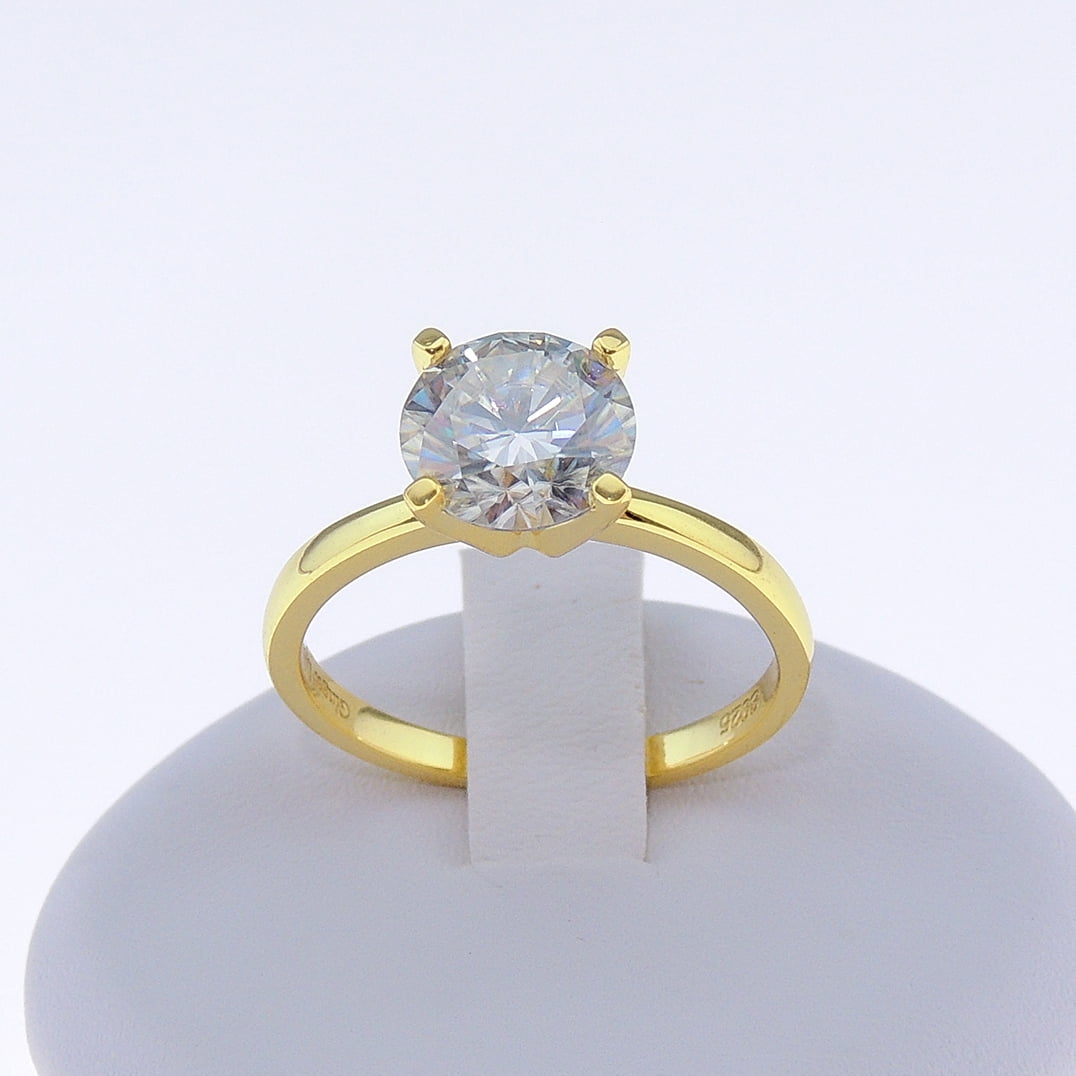 Amore Solitaire Engagement Ring for Women Moissanite Sterling Silver Ginger Lyne Collection