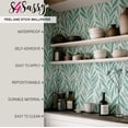 thumbnail image 5 of S4Sassy Self-Stick Decorative Wallpaper, Abstract Banana Leaf Wall Paper, Textured Vinyl Waterproof Contact Paper, Green, 25"x120" Removable Renter Friendly Wall Covering For Bedroom, Dining room, 5 of 9