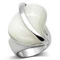 thumbnail image 1 of Women Rhodium Brass Ring with Synthetic in White - Size 10, 1 of 1