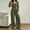 Army Green Jumpsuits for Women, variant on Womens Turtleneck Ribbed Knit Back Cutout Wide Leg Jumpsuit with Side Pockets for Daily Pink M