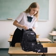 thumbnail image 2 of HNMKIU Kids Backpack Set Boys Girls School Bookbag Pencil Lunch Bag Lightweight Student Backpack Children ,Black2, 2 of 5