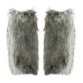 thumbnail image 3 of harmtty 1 Pair Women Boot Cuffs Imitation Wolf Hair Plush Leg Warmers Stage Performances Halloween Christmas Costumes Outfit Accessories, 3 of 8