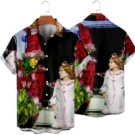 

MLFU Men s Women s Christmas Green Elf Shirts Beach Casual Shirts