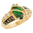 thumbnail image 2 of JackAni 10k Yellow Gold Simulated Emerald May Birthstone 2026 Class Graduation Ring - Size 7.00, 2 of 5