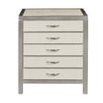 thumbnail image 1 of Home Fare Modern Shimmer 5 Drawer Accent Chest in Silver, 1 of 6