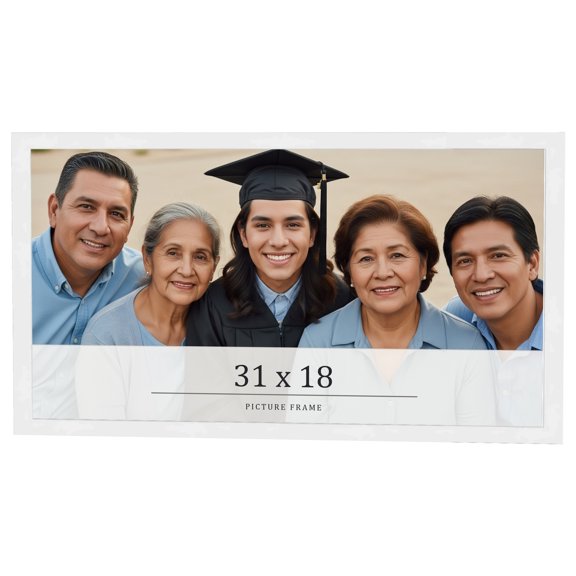 31x18 Frame White Real Wood Picture Frame Width 0.75 inches | Interior Frame Depth 0.5 inches |