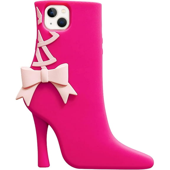 Phone Cases for iPhone 13 Pro Case for Women Girls, Silicone 3D Kawaii Vintage Shockproof Cute Case Compatible with iPhone 13 Pro (High Heel Pink)