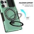 thumbnail image 2 of Case for Samsung Galaxy S24 Ultra, with Sliding Camera Cover, with Rotating Finger Ring Holder Magnetic Bracket Hybrid Hand Grip Protective Shockproof Phone Case Cover for S24 Ultra - Lightgreen, 2 of 9