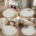 thumbnail image 4 of Round Area Rugs 6Ft, Mint Green Sttripes Non-Slip Washable Circle Rugs Carpet, Modern Minimalist Lines Beige Indoor Outdoor Rug Floor Mats Throw Runner for Bedroom Living Room Bathroom, 4 of 6