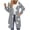 Gray, variant on Ashirexll Zip Up Hoodie Womens Long Sleeve Tops Casual Loose Printed Hooded Sweatshirt with Double Zipper Pocket Fashion