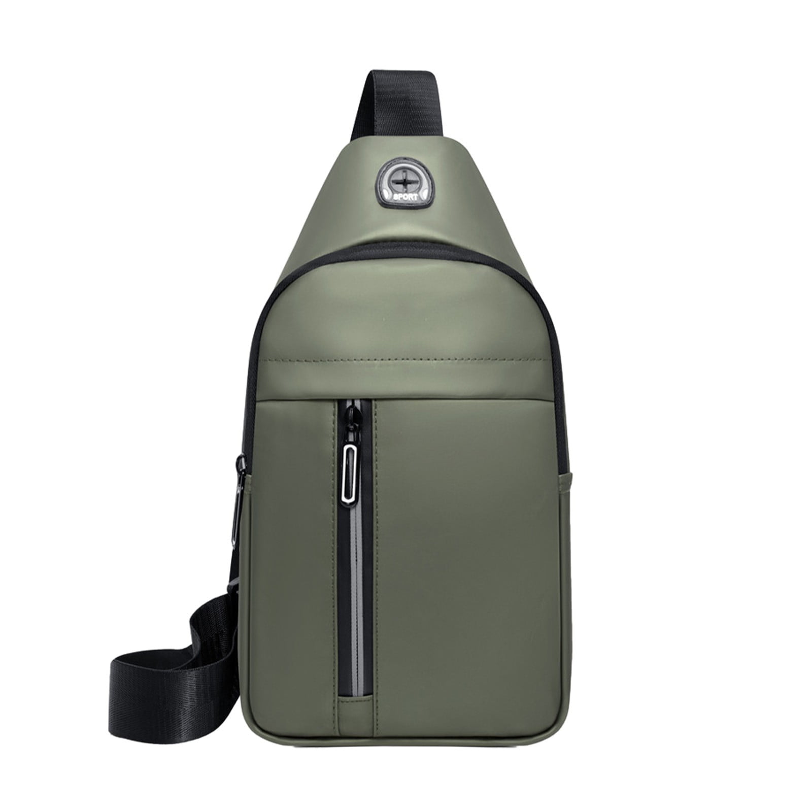 Men's Crossbody Bag Multipurpose Chest Bag with Headphone Hole T Sling Purse for Travel