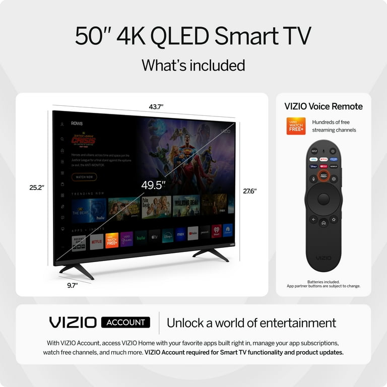 VIZIO 50" Class Quantum 4K QLED HDR Smart TV (NEW) VQD50M-0809