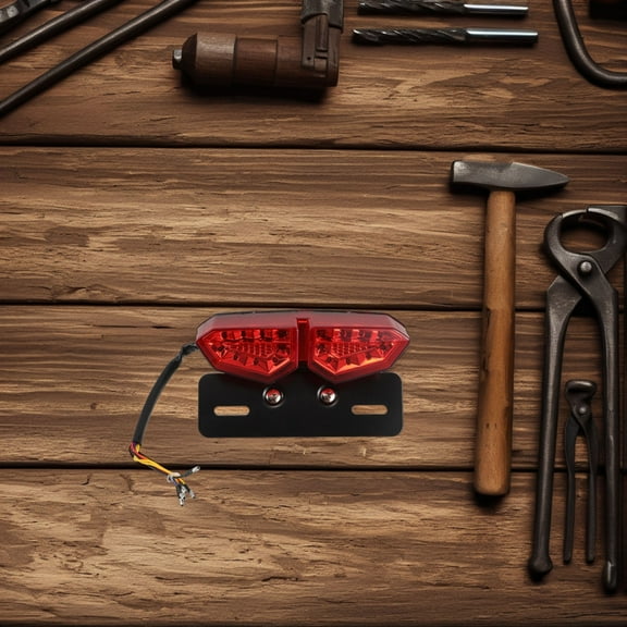 Worgeous 1Pack Sleek Red Motorcycle Driving Lights Metal Plastic For Roads 6.7x3.9x2.4in