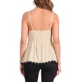 thumbnail image 3 of INSPIRAR CHIC Blusas de Verano para Mujeres con Tirantes Ajustables y Sin Mangas, con Contraste en el Peplum, Talla L, Color Albaricoque, 3 of 6