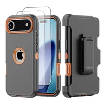 Hotpom for iPhone Air Case with Belt Clip   2 Pack Screen Protector Complete Body Tough Shockproof And Dustproof Protective Cover, orange