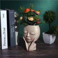 thumbnail image 2 of Cara Flor Maceta Diseño De Cabeza Femenina Suculentas Planta Maceta Resina Cactus Maceta Ojos Maceta Cerrada Decoración Del Hogar Para Interiores Y Exteriores Sweethay HA027831-02, 2 of 7